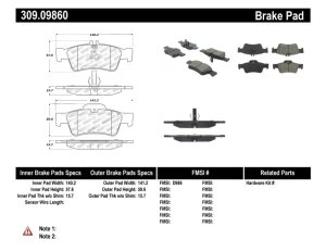 Mercedes-Benz E250 Brake Pads - Rear - Stoptech - Sport - `14-`16