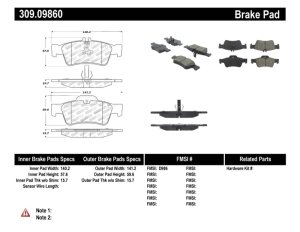 Mercedes-Benz E550 Brake Pads - Rear - Stoptech - Sport - `07-`14 Mercedes-Benz E550 Brake Pads - Rear - Stoptech - Sport - `07-`14