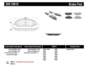 Ford Shelby Brake Pads - Front - Stoptech - Sport - 2010 Ford Shelby Brake Pads - Front - Stoptech - Sport - 2010