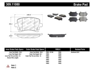 Audi A6 Brake Pads - Stoptech - Sport with Shims and Hardware - `05-`11