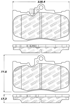 Lexus RC200t Sport Brake Pads - Front - Stoptech - Performance, Para-aramid (Kevlar) composites - `16-`17 Lexus RC200t Sport Brake Pads - Front - Stoptech - Performance, Para-aramid (Kevlar) composites - `16-`17