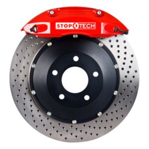 Acura NSX Brake Kit - Rear - Stoptech - ST-40/10 Calipers + Drilled 328x28mm AeroRotors - Red - `91-`05