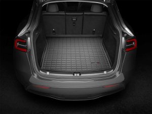 Tesla Model Y Cargo Liner - Behind 2nd Row Seating - WeatherTech - Flexible TPO with Raised Lip - Black - 2020 Tesla Model Y Cargo Liner - Behind 2nd Row Seating - WeatherTech - Flexible TPO with Raised Lip - Black - 2020
