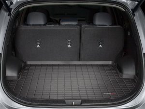 Hyundai Santa Fe Cargo Liner - WeatherTech - Raised Lip - Black - `21-`27
