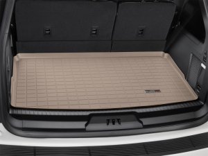 Ford Expedition MAX Cargo Liner - Behind 3rd Row Seating - WeatherTech - Textured Finish, Raised Lip - Tan - `18-`27