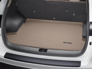 Hyundai Tucson Cargo Liners - WeatherTech - Behind 2nd Row Seating; Raised Lip; Textured Finish - Tan - `19-`27