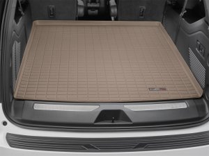 GMC Yukon Denali XL Cargo Liner - WeatherTech - Raised Lip, Textured Finish - Tan - `21-`27