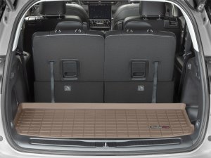 Jeep Grand Cherokee L Cargo Liner - WeatherTech - Raised Lip, Textured Finish - Tan - `21-`27