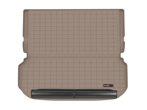 Infiniti QX60 Cargo Liner - Behind 2nd Row Seating - WeatherTech - Raised Lip, Textured Finish, With Bumper Protector - Tan - `22-`27