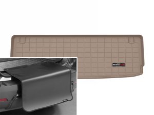 Infiniti QX80 Cargo Liner w/Bumper Protector - Behind 3rd Row - WeatherTech - Tan - `25-`26