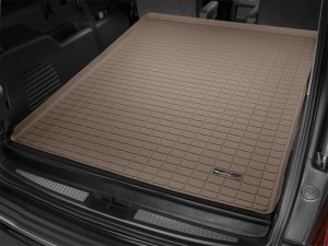 Cadillac Escalade ESV Cargo Liner - Behind 2nd Row - WeatherTech - Raised Lip - Tan - `15-`27