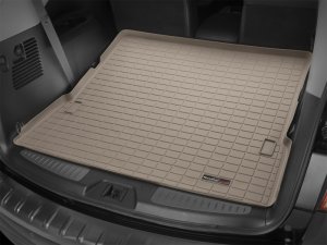 Infiniti QX80 Cargo Liner - Behind 2nd Row - WeatherTech - Raised Lip, Textured Finish - Tan - `14-`27