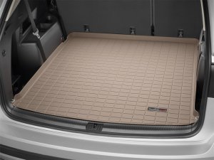 Volkswagen Atlas Cargo Liner - Behind 2nd Row Seating - WeatherTech - Raised Lip - Textured Finish - Tan - `18-`27