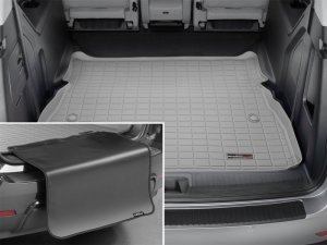 Honda Odyssey Cargo Liner w/Bumper Protector - Behind 2nd Row Seating - WeatherTech - Raised Lip - Grey - `18-`27