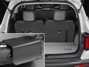 Kia Sorento Cargo Liner - Rear - WeatherTech - With Bumper Protector - Grey - `21-`27