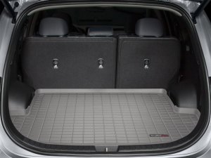 Hyundai Santa Fe Cargo Liner - Rear - WeatherTech - Raised Lip - Grey - `21-`27