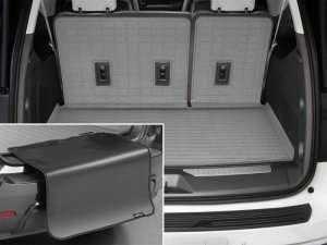 GMC Yukon XL Seatback Cargo Liner - WeatherTech - HP w/Bumper Protector - Grey - `21-`27 GMC Yukon XL Seatback Cargo Liner - WeatherTech - HP w/Bumper Protector - Grey - `21-`27