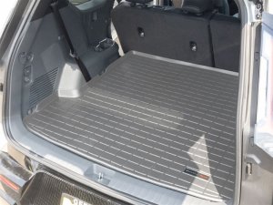 Kia EV9 Cargo Liner - Behind 2nd Row Seating - WeatherTech - Textured Finish, Raised Lip - Grey - 2024+