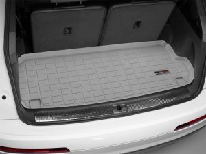 Audi Q7 Cargo Liner - Behind Third Row - WeatherTech - Raised Lip, TPO Material - Grey - `17-`27