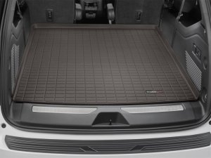 GMC Yukon Denali XL Cargo Liner - WeatherTech - Raised Lip, Textured Finish, Proprietary TPO - Cocoa - `21-`27