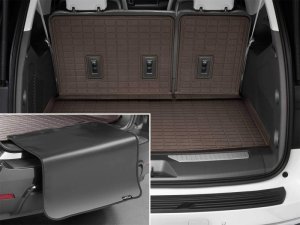 GMC Yukon XL Seatback Cargo Liner - WeatherTech - HP w/Bumper Protector - Cocoa - 2021