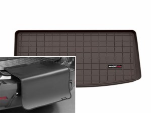 Cadillac Vistiq Cargo Liner w/Bumper Protector - Behind 3rd Row - WeatherTech - Cocoa - 2026+ Cadillac Vistiq Cargo Liner w/Bumper Protector - Behind 3rd Row - WeatherTech - Cocoa - 2026+