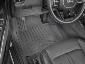 Kia Sorento Floor Mat Set - Front - WeatherTech - FloorLiner HP - Black - `21-`27