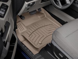 Ford F-450 Floor Mat Set - Front - WeatherTech - FloorLiner HP - Tan - `17-`27