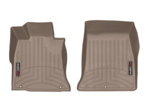 Genesis G70 Floor Mats - Front - WeatherTech - FloorLiner DigitalFit - Tan - `19-`27