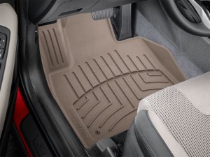 Hyundai Santa Fe Floor Mats - Front - WeatherTech - FloorLiner HP - Tan - `21-`27