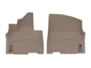 Kia Carnival Floor Mat Set - Front - WeatherTech - FloorLiner DigitalFit - Tan - `22-`27