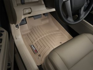 Honda Pilot FloorLiner - Front - WeatherTech - DigitalFit - Tan - `09-`13