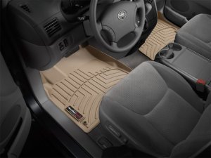 Toyota Sienna FloorLiner - Front - WeatherTech - DigitalFit - Tan - `04-`10