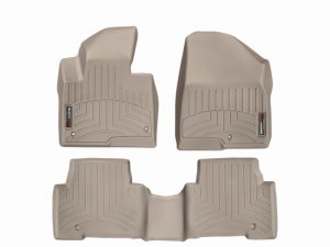 Hyundai Santa Fe FloorLiner - Front - WeatherTech - DigitalFit - Tan - `13-`27