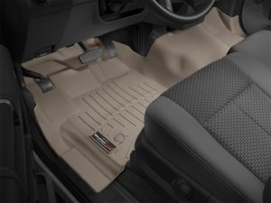 Ford F350 FloorLiner - Front - WeatherTech - DigitalFit, Over-The-Hump - Tan - `12-`27