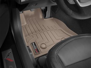 Chevrolet Corvette FloorLiner - Front - WeatherTech - DigitalFit - Tan - `14-`27