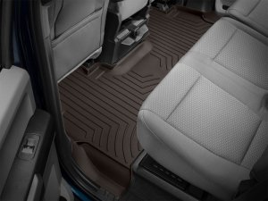 Ford F-550 Floor Mat Set - Rear - WeatherTech - FloorLiner HP - Cocoa - `17-`27