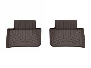 Porsche Macan Floor Mats - Rear - WeatherTech - FloorLiner HP - Cocoa - `15-`25