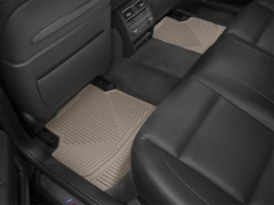 BMW 7 Series Rubber Floor Mats - Rear - WeatherTech - All Weather - Tan - `13-`27