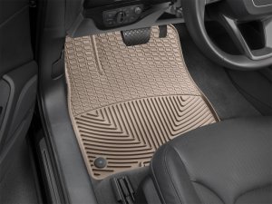 Audi Q7 Floor Mats - Front - WeatherTech - All-Weather Rubber - Tan - `17-`27