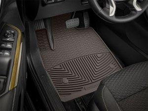 GMC Acadia Floor Mats - Front - WeatherTech - Rubber - Cocoa - `17-`27