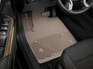 GMC Acadia Floor Mats - Front - WeatherTech - All-Weather Rubber - Tan - `17-`27