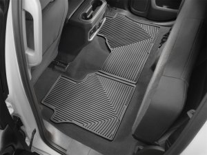 Chevrolet Silverado 1500 Rubber Floor Mats - Rear - WeatherTech - All-Weather - Black - `19-`27