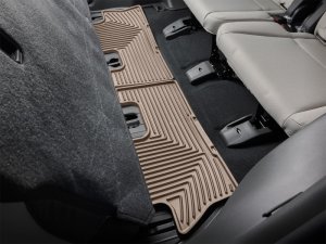 Hyundai Santa Fe Floor Mats - Rear - WeatherTech - All-Weather, Rubber - Tan - `24-`26