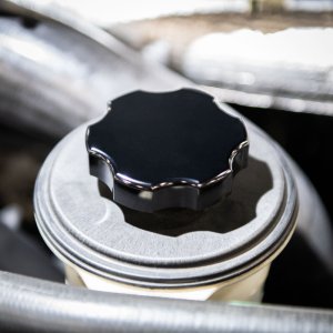 Ford Super Duty Power Steering Reservoir Cap - Wehrli - Billet - Clear Anodized - `17-`26