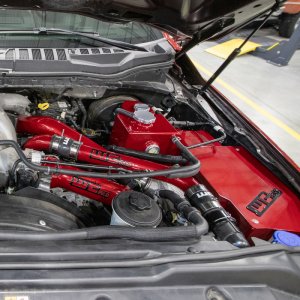 Ford Super Duty Coolant Tank Kit - Wehrli - Fabricated Aluminum with Battery Box - Gloss Black - `17-`25