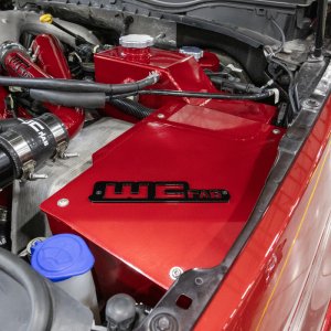 Ford Super Duty Coolant Tank Kit - Wehrli - Fabricated Aluminum with Battery Box - Gloss Black - `17-`25