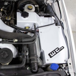 Ford Super Duty Coolant Tank Kit - Wehrli - Fabricated Aluminum with Battery Box - Gloss Black - `17-`25