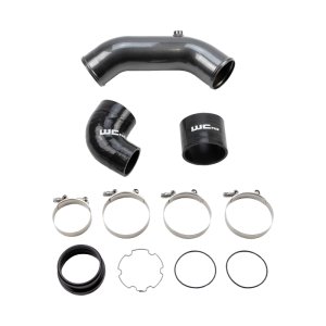 Ford Super Duty F-350 Intercooler Pipe - Cold Side - Wehrli - 3.5in, 14g Aluminum - Flat Black - `17-`25