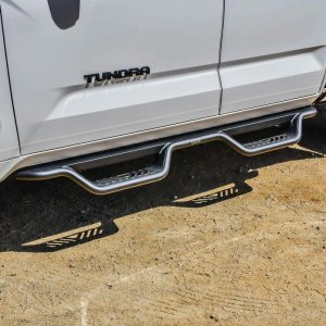 Toyota Tundra Nerf Step Bars - Side - Westin - Outlaw Drop - Textured Black - `22-`27